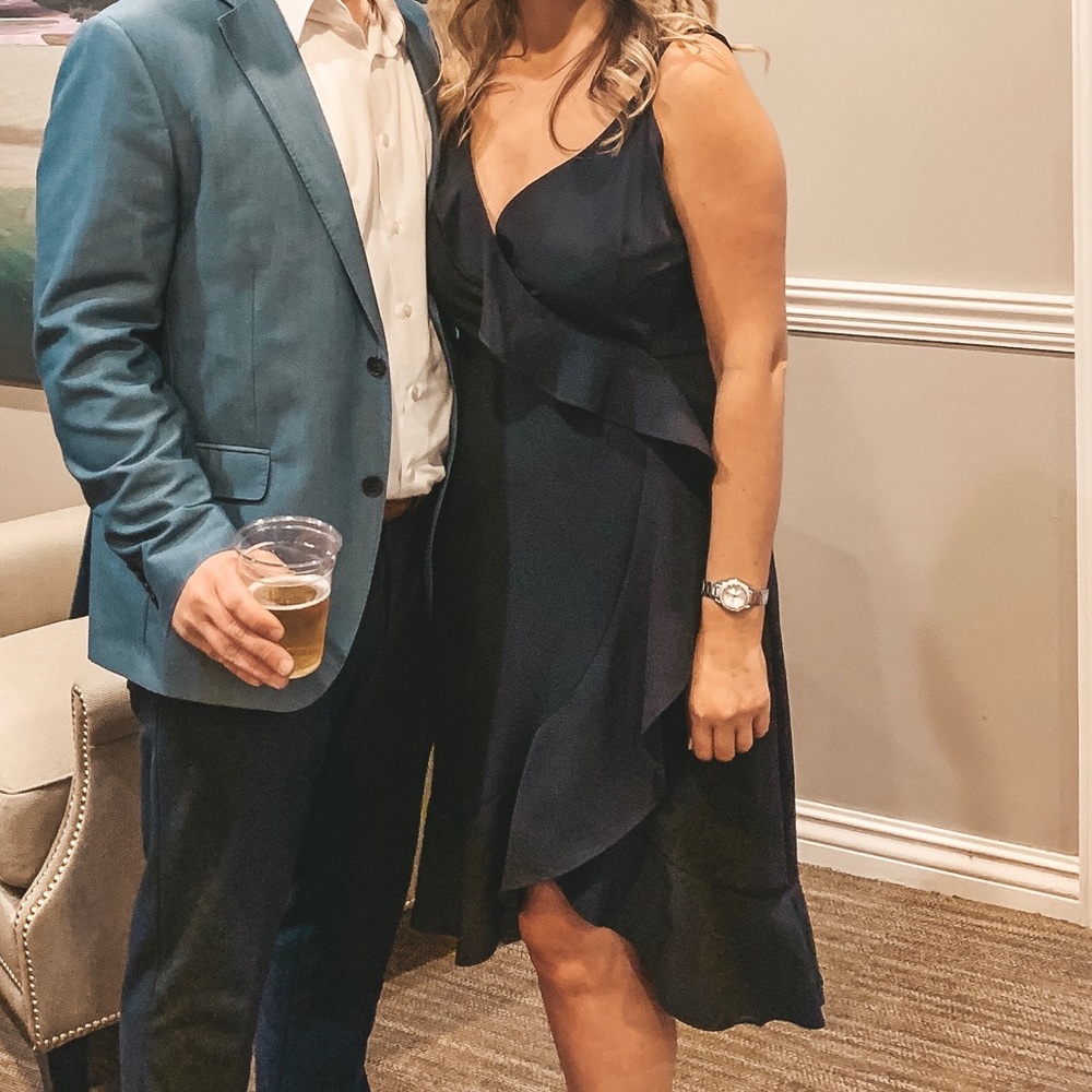 Navy Gianni Bini wrap dress